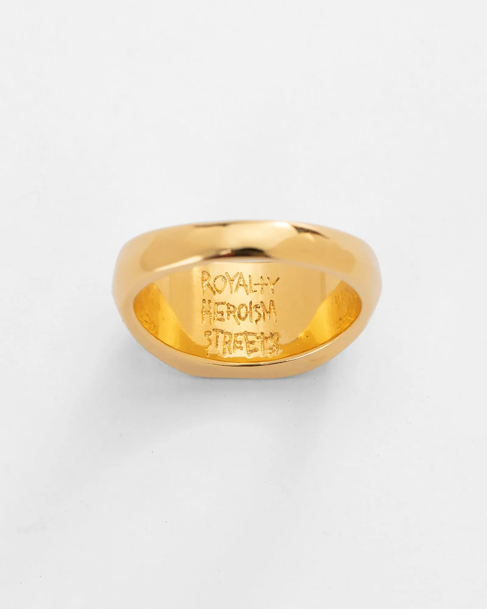 18K DRIPPS BOX CROSS SIGNET RING