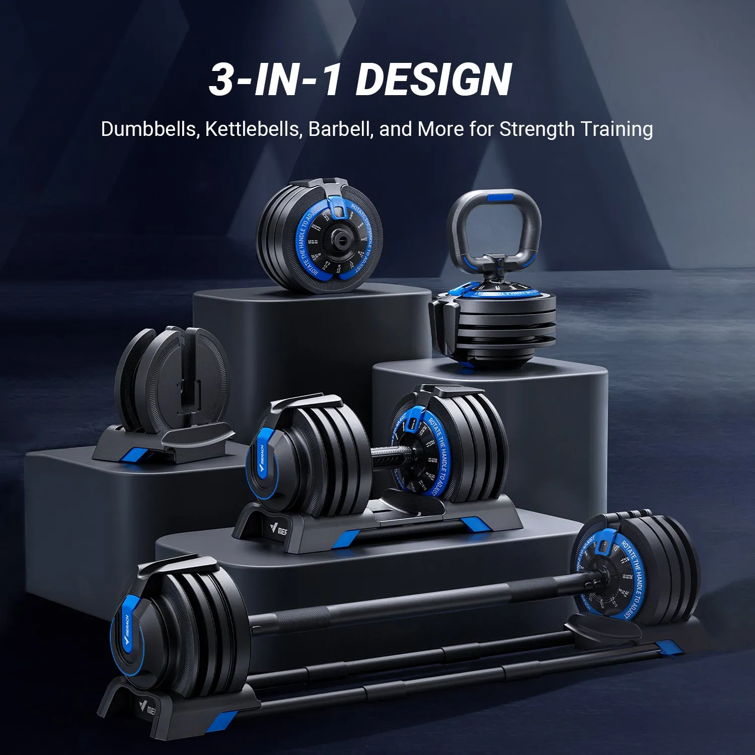 3 in 1  Adjustable Dumbbell Set