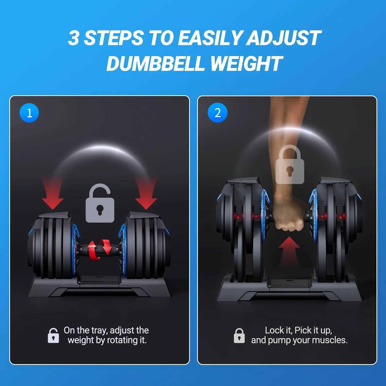 3 in 1  Adjustable Dumbbell Set