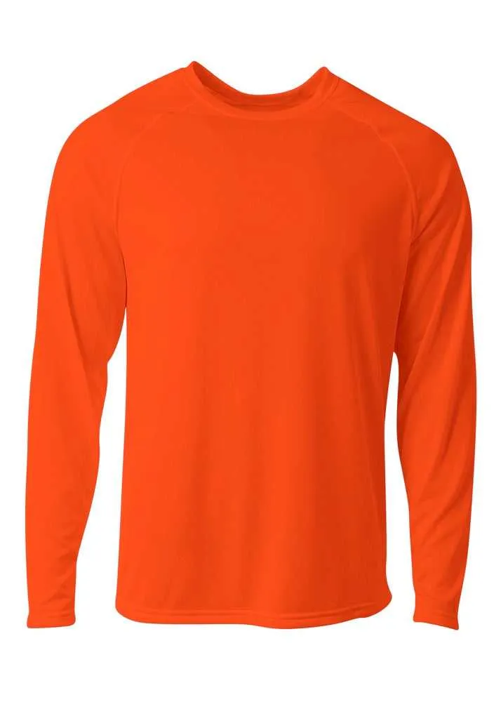 A4 N3396 SureColor Long Sleeve Cationic Tee - Athletic Orange