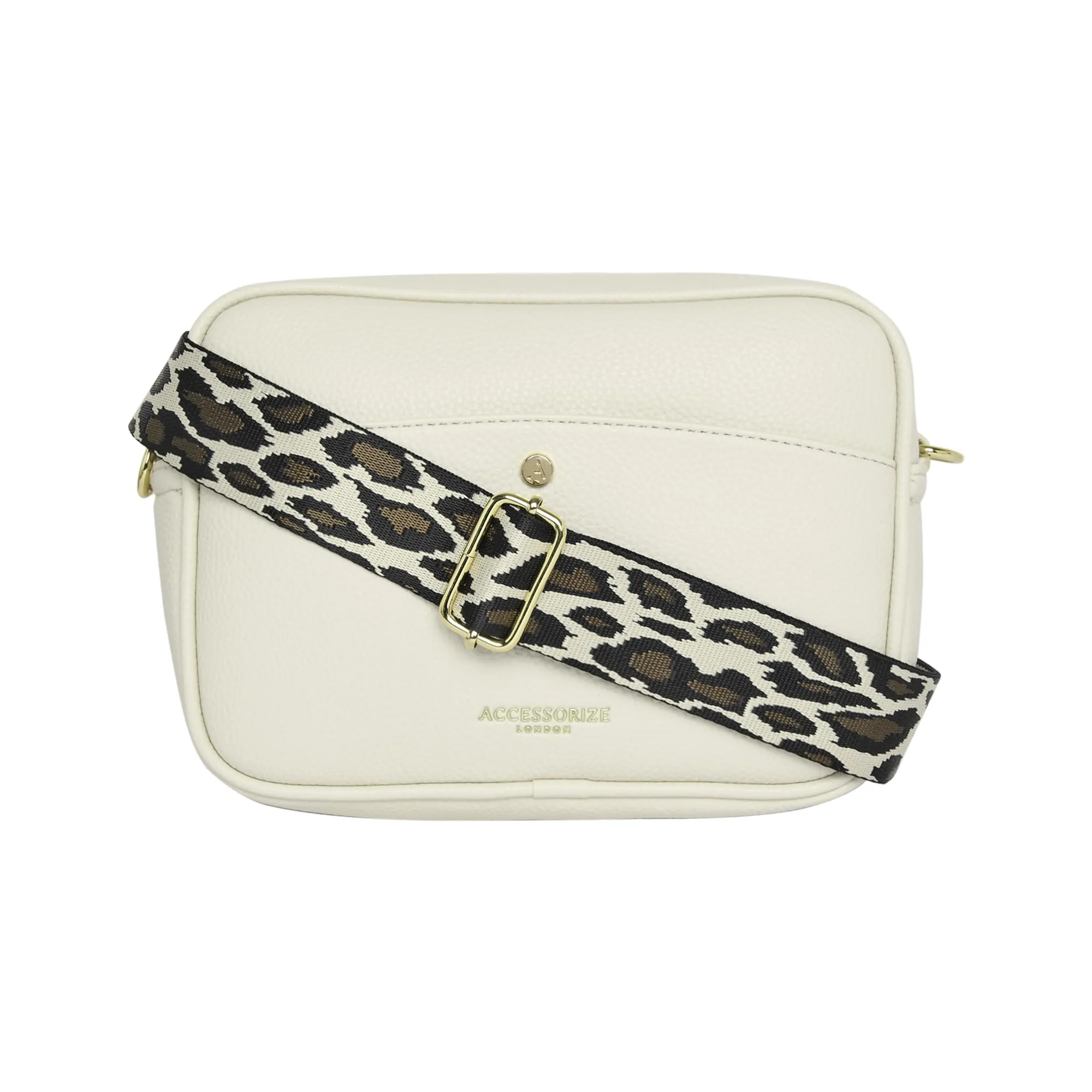 Accessorize London Women's Cream Webbing Strap Camera Bag