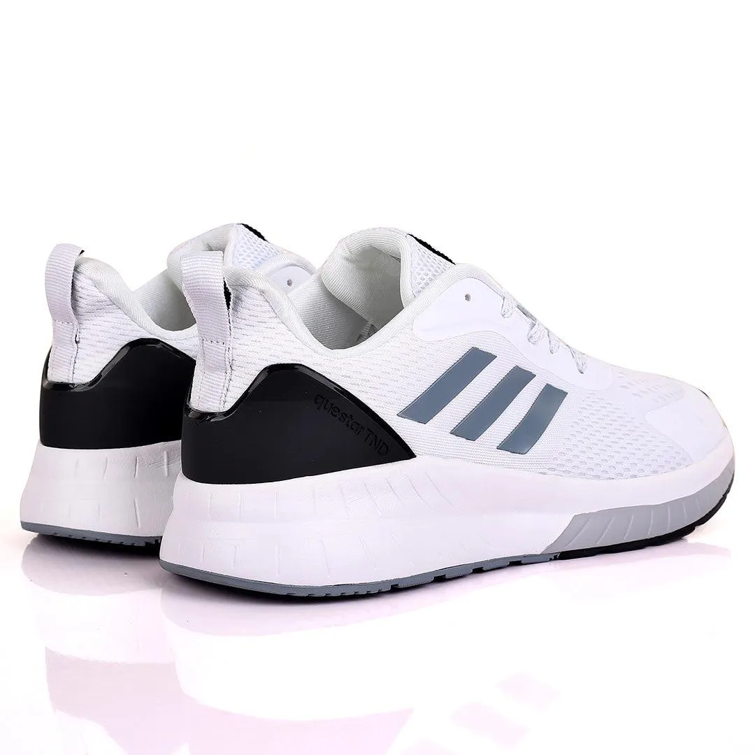 AD Boost White Grey And Black Designed Men's Running Sneakers