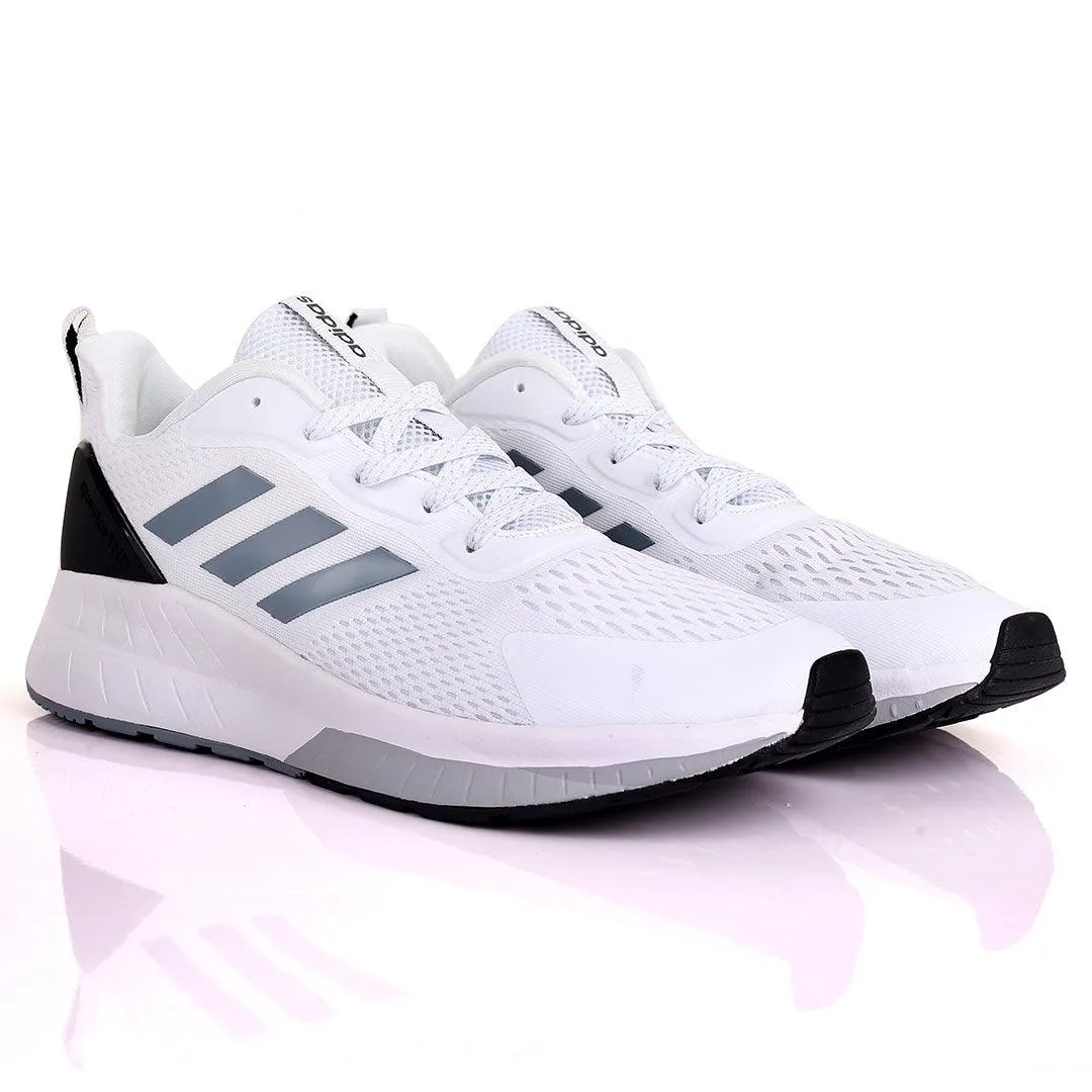 AD Boost White Grey And Black Designed Men's Running Sneakers