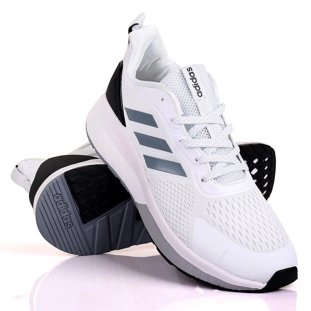 AD Boost White Grey And Black Designed Men's Running Sneakers