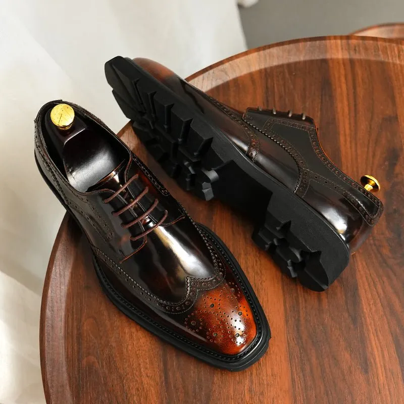 AlliElegance Luxe Brogue Oxford Dress Shoes