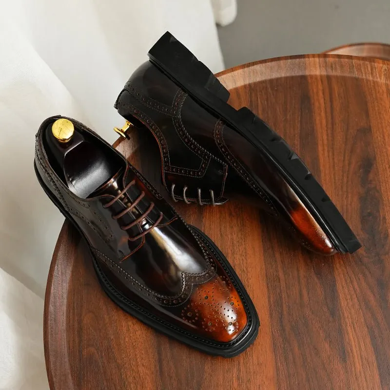 AlliElegance Luxe Brogue Oxford Dress Shoes