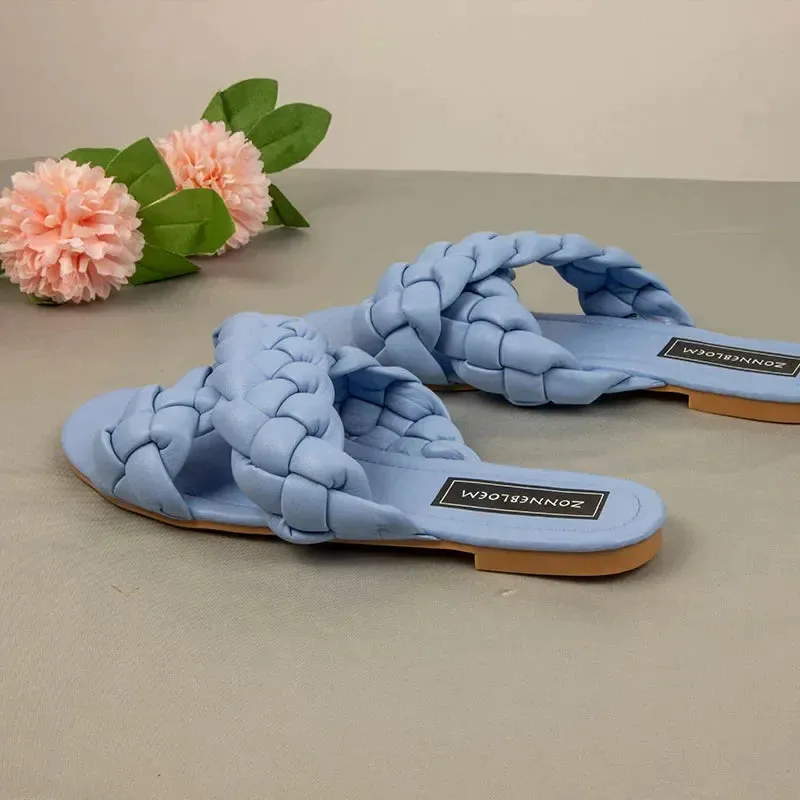 AMOZAE-- Designer Cross Slides for Beach Leisure