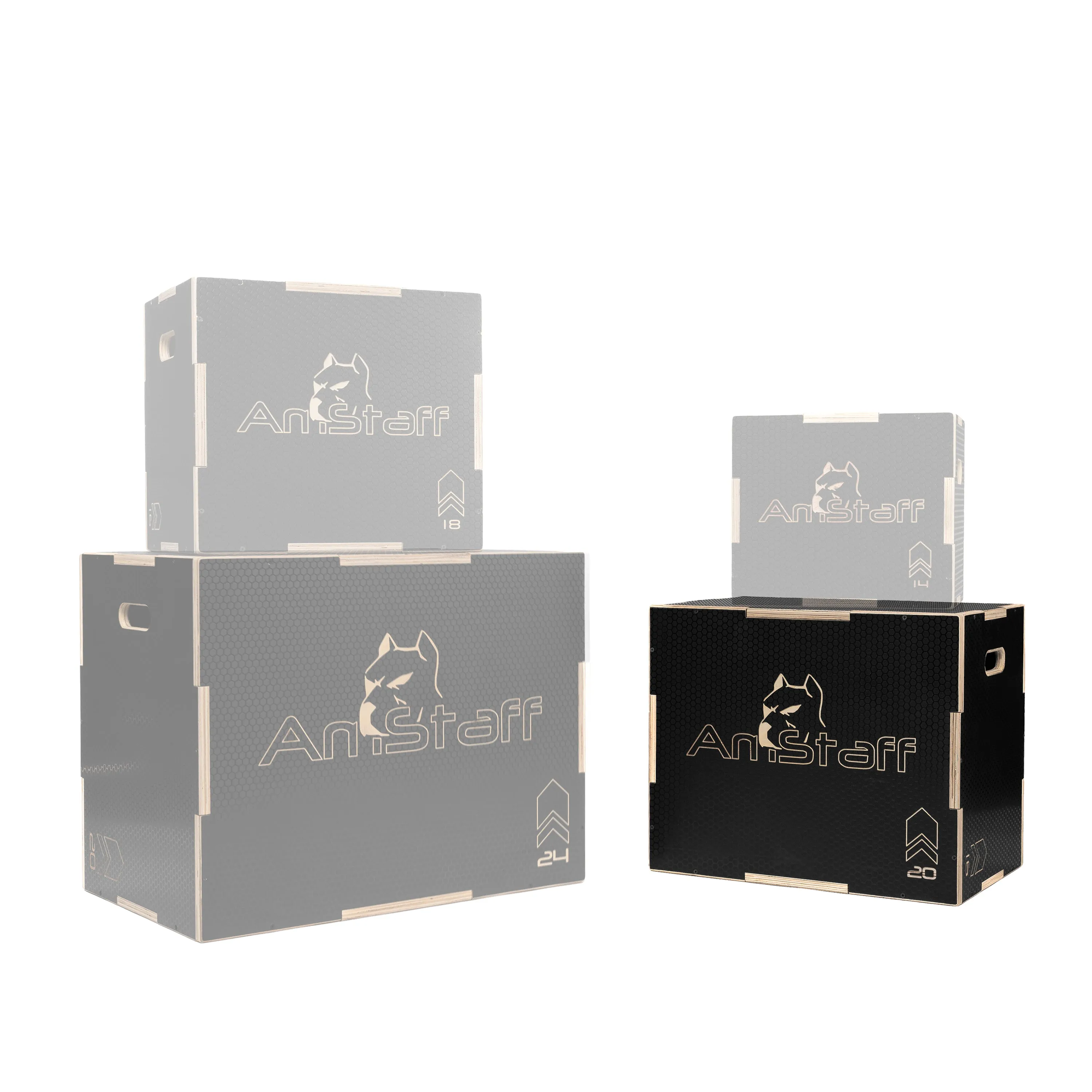 AmStaff Fitness 3-in-1 Non-Slip Wood Plyometric Boxes