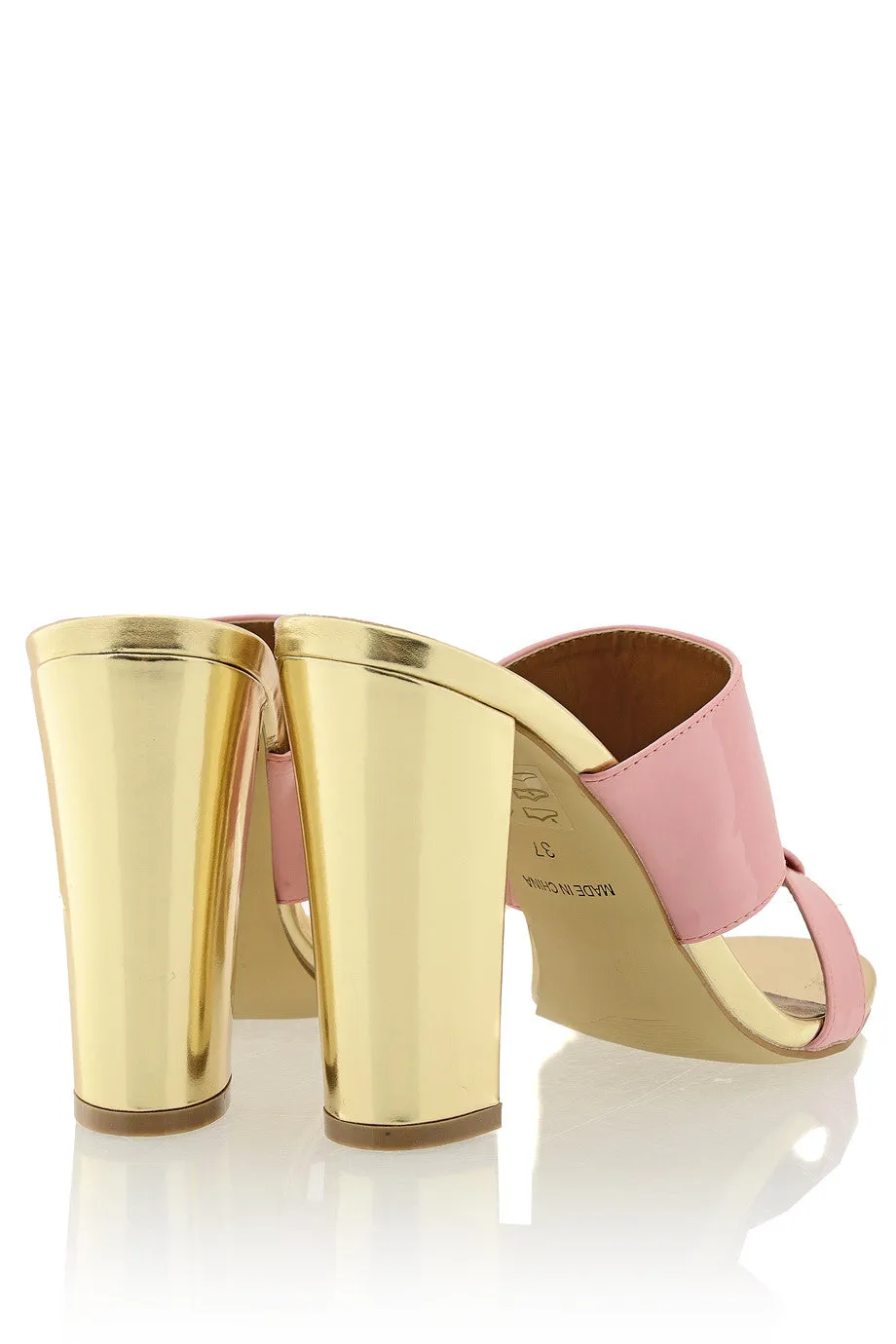 AMY Pink Gold Mules