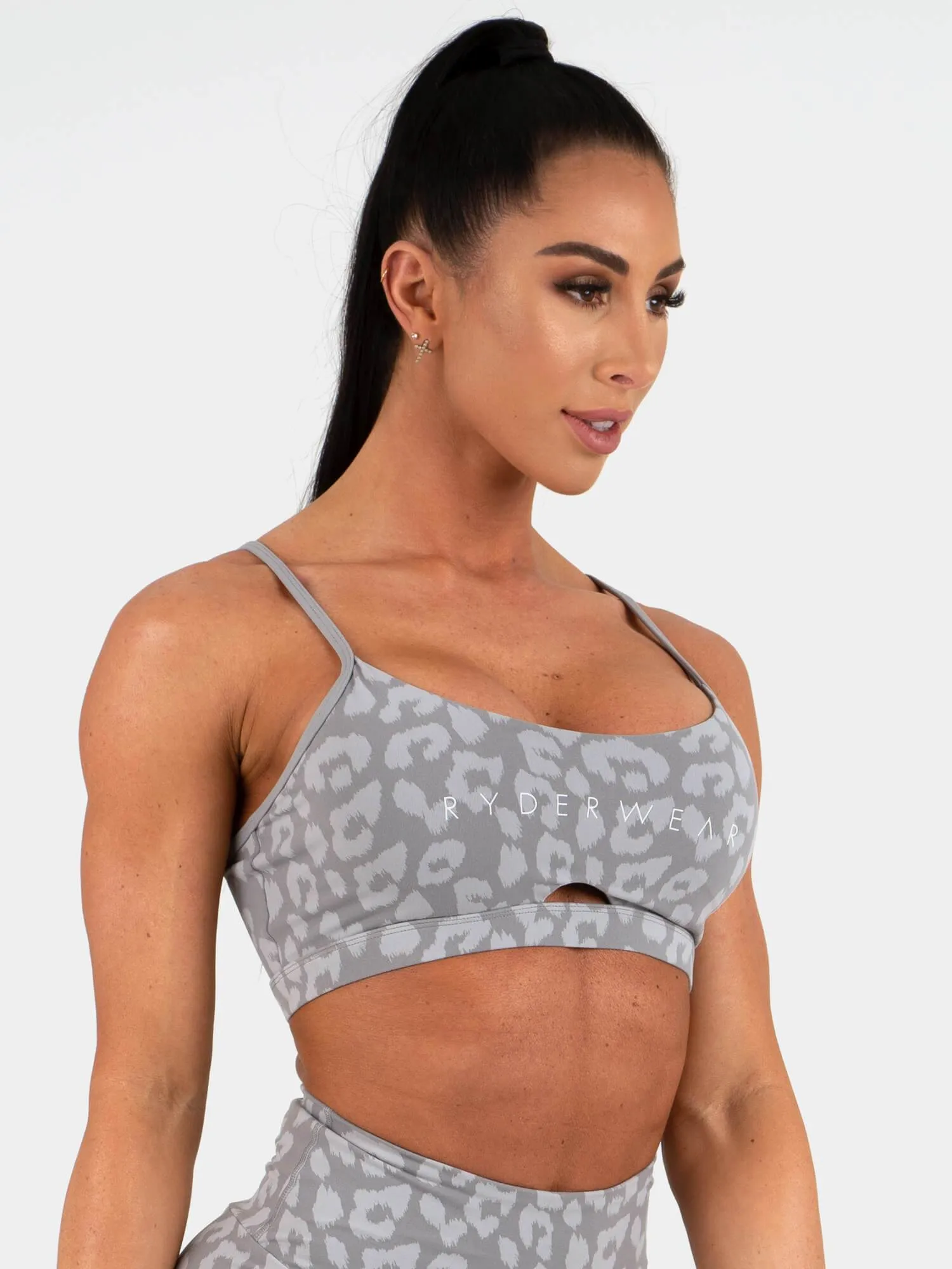 Animal Sports Bra - Leopard Grey