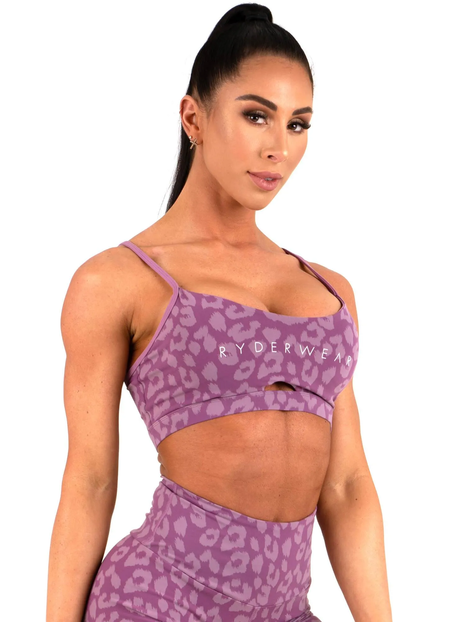 Animal Sports Bra - Leopard Purple