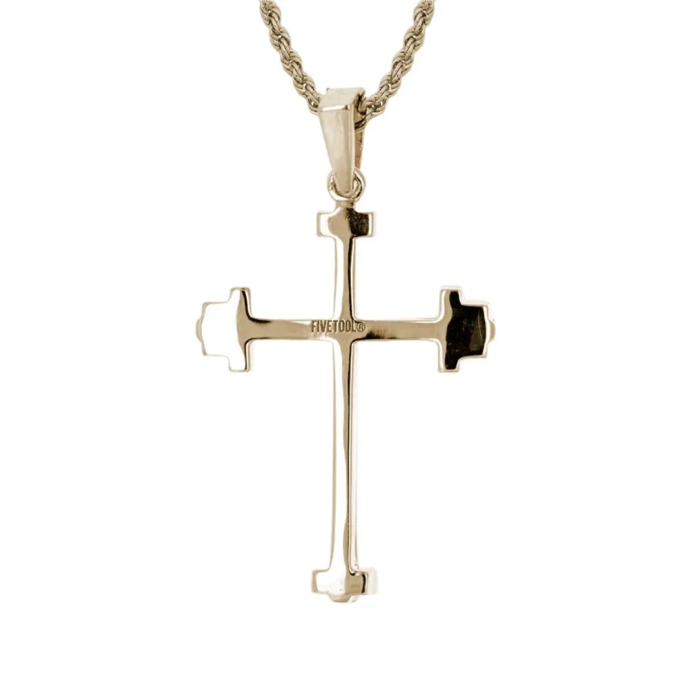 Athlete's Cross Necklace | Gold