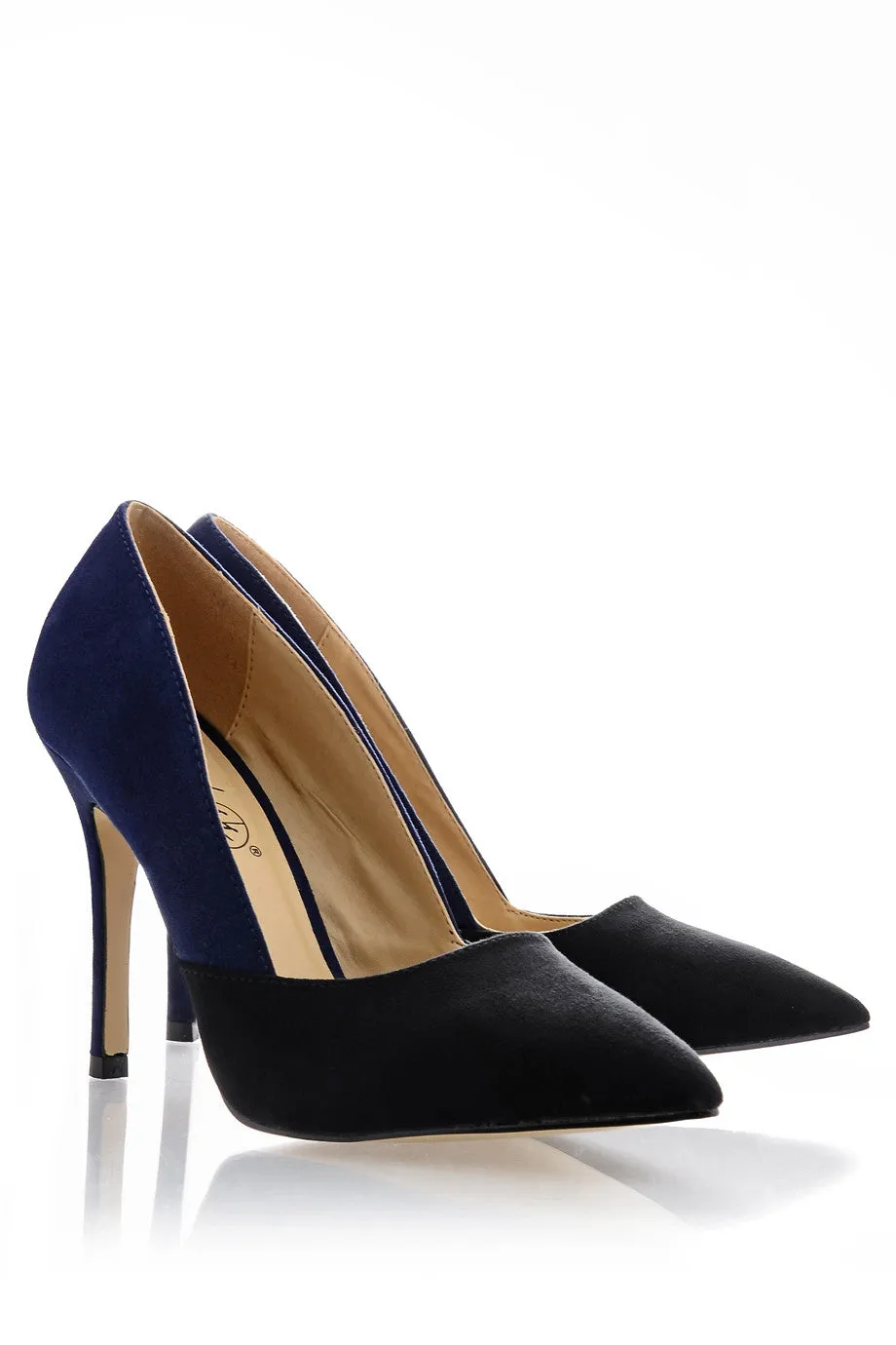 AUBREY Navy Black Suede Pumps