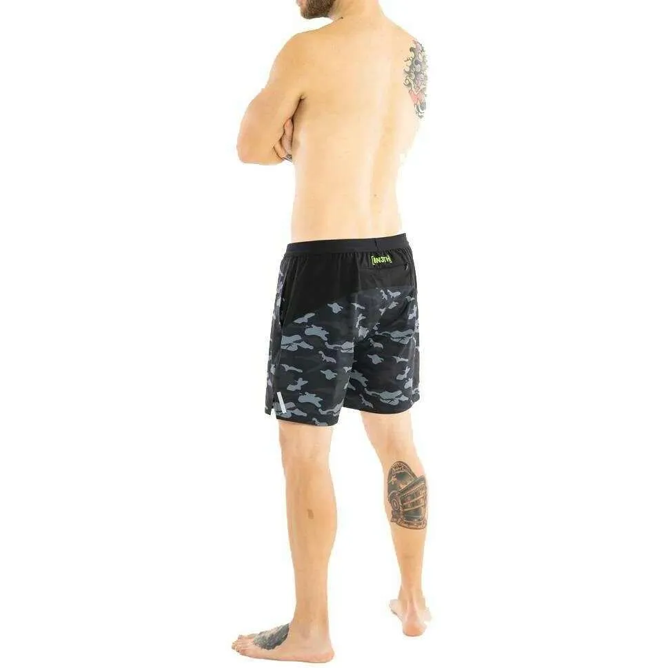 BN3TH Runner High 2n1 Shorts - Covert Camo Grey