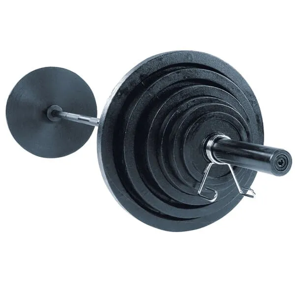 Body-Solid Cast Iron Olympic Plate and Barbell Set OSC