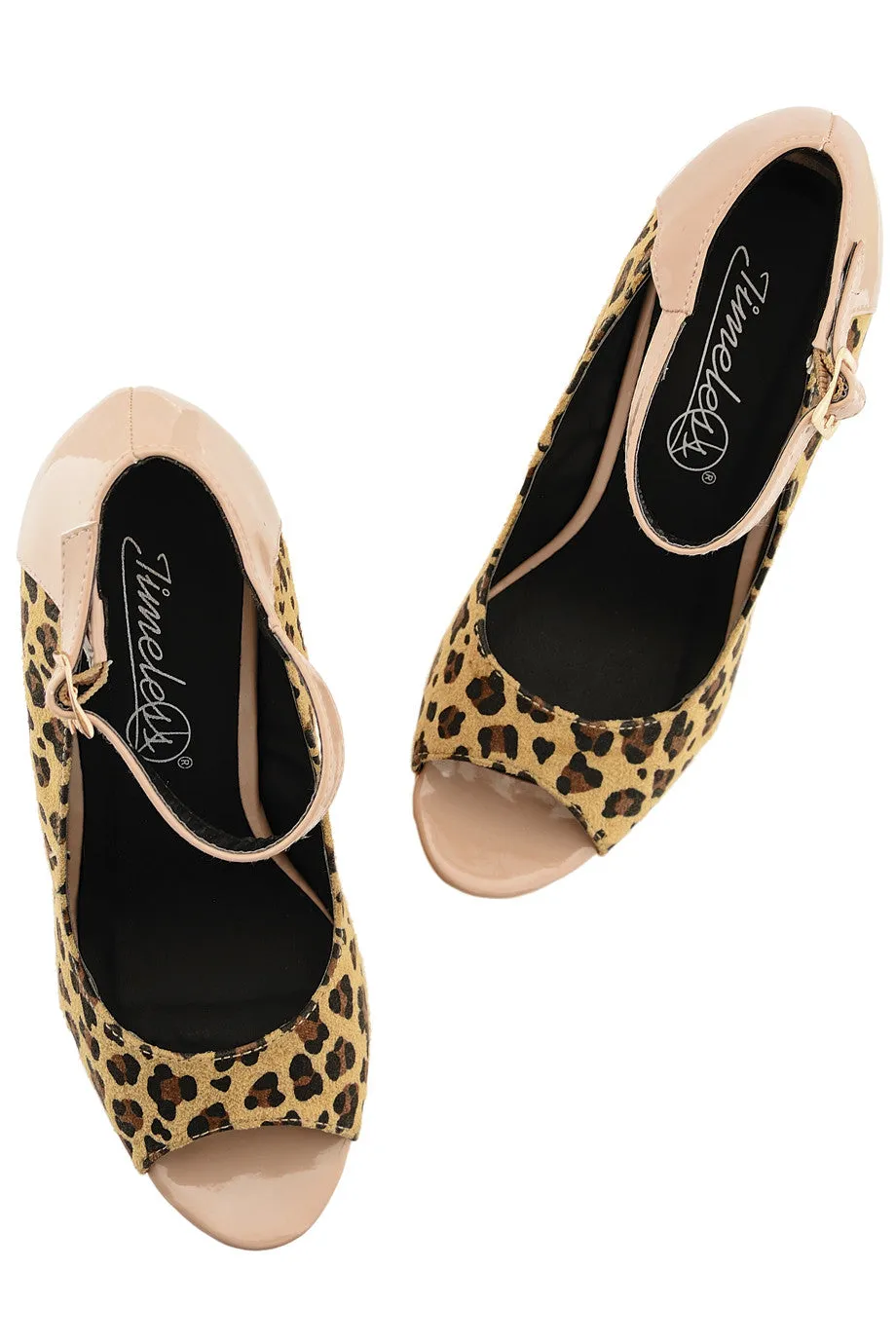 BOTINA Leopard Ankle Strap Wedges