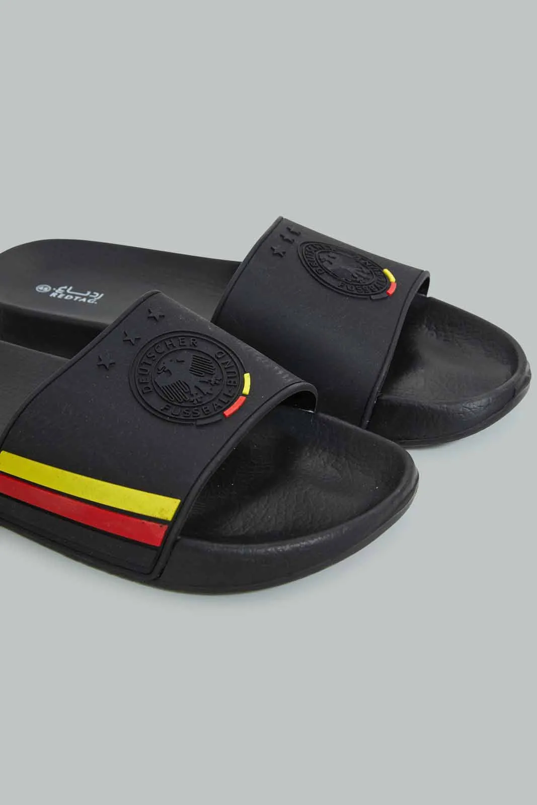 Boys Black Germany Embossed Slide