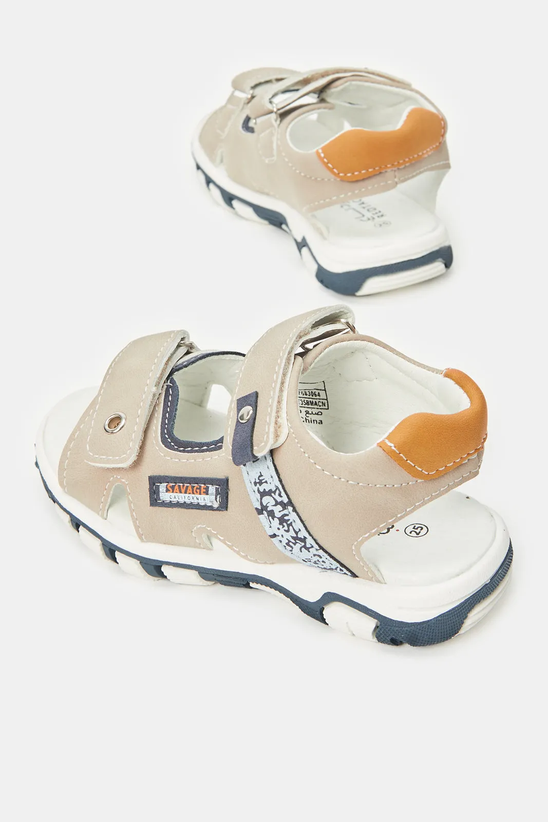 Boys Grey Print Sporty Sandal