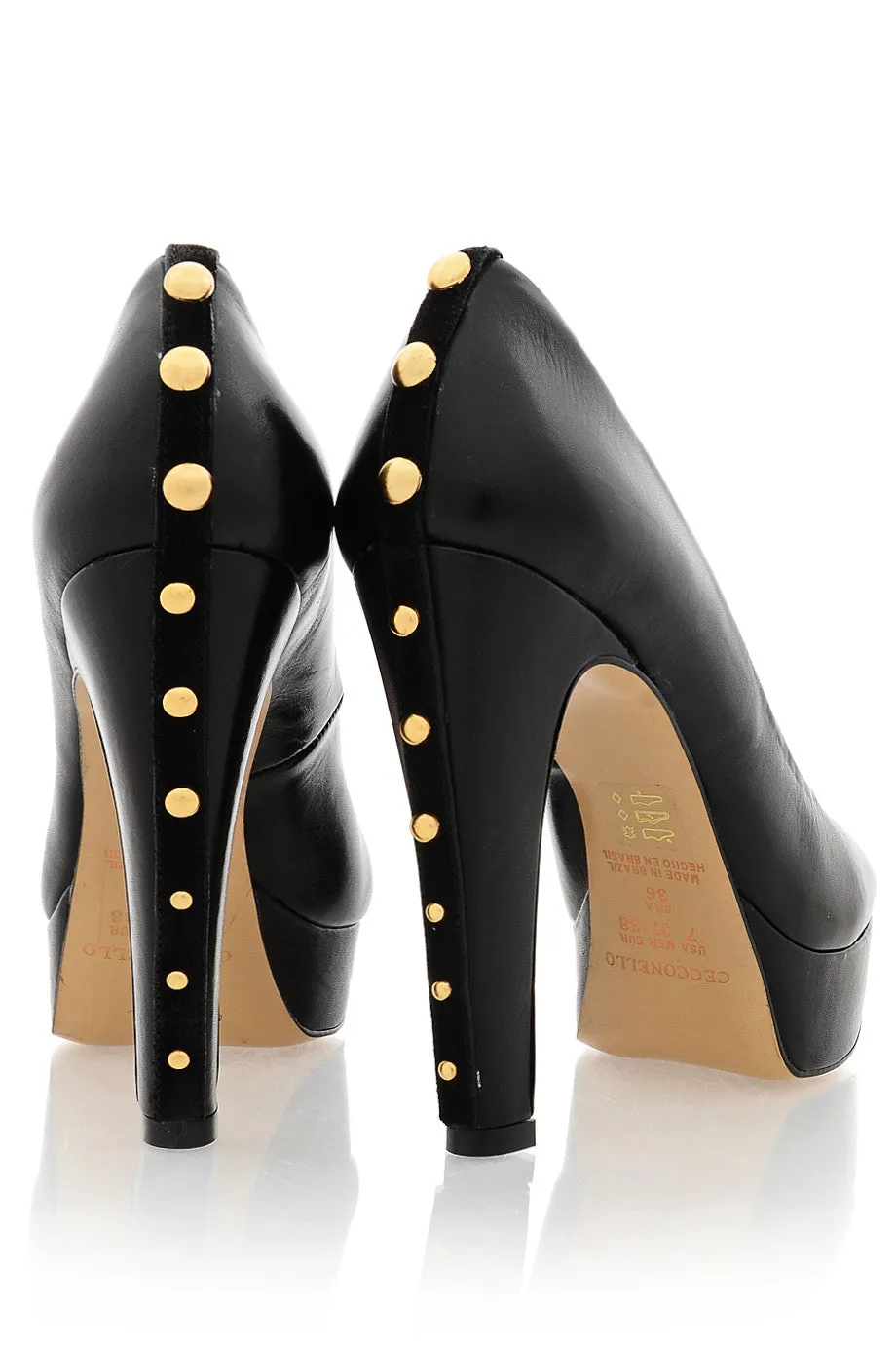 CECCONELLO EVLIN Black Studded Platform Pumps