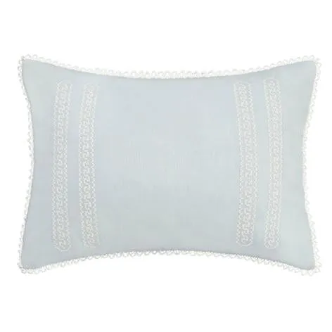 Chloe Cottage Blue Cross Stitched Throw Pillow