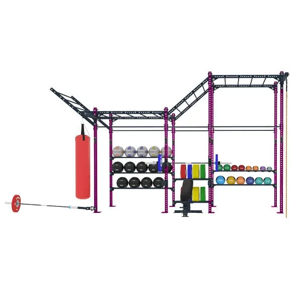 COMPETITION SERIES 3 CELL FREE STANDING WIDE MULTI FUNCTION RIG WITH STORAGE CSFS-3CMFRW-ST