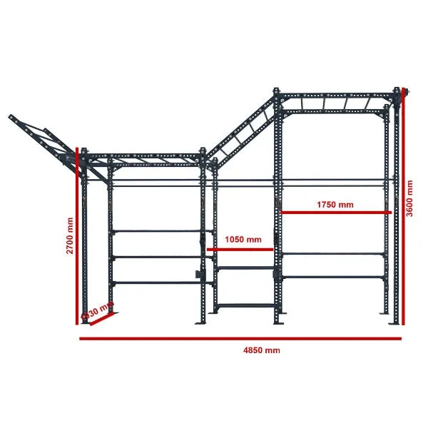 COMPETITION SERIES 3 CELL FREE STANDING WIDE MULTI FUNCTION RIG WITH STORAGE CSFS-3CMFRW-ST