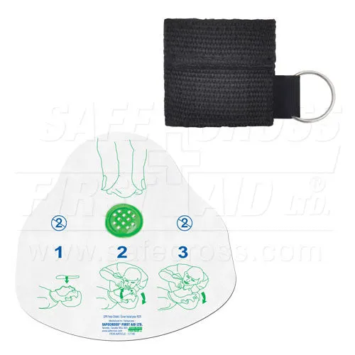 CPR FACE SHIELD IN MINI POUCH - BLACK