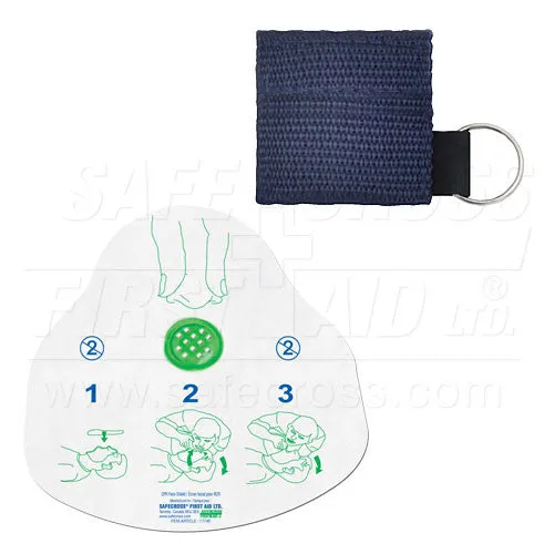 CPR FACE SHIELD IN MINI POUCH - NAVY BLUE