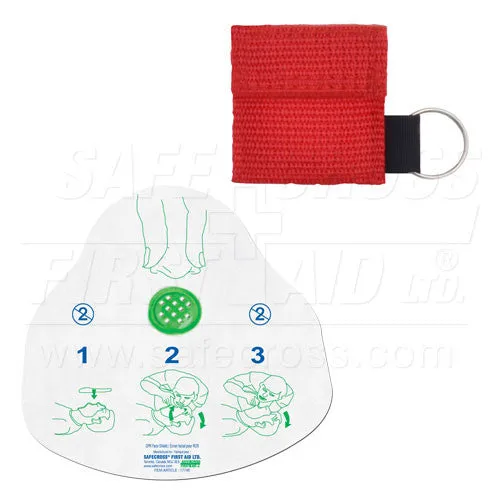 CPR FACE SHIELD IN MINI POUCH - RED