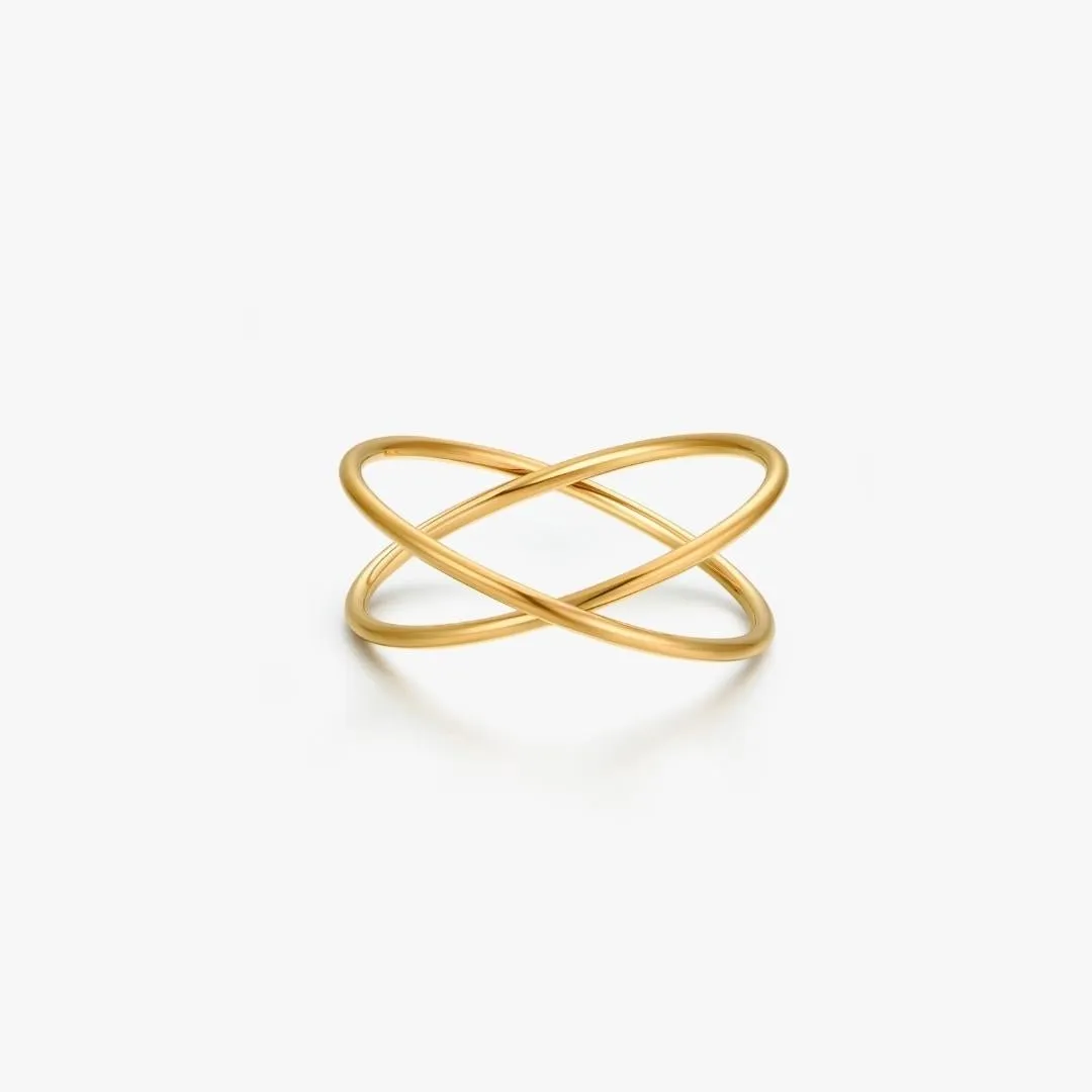 Criss Cross Gold Ring