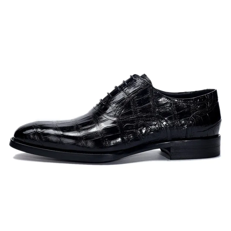 CrocDress Luxe Crocodile Pattern Formal Oxford Shoes