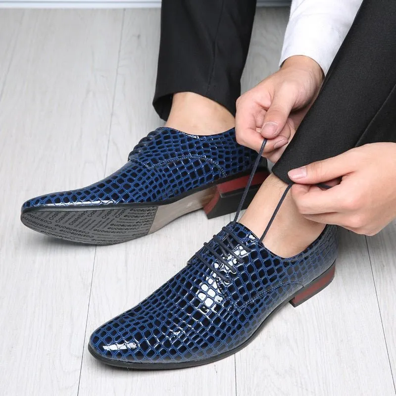 CrocLuxe Exotic Print Pointed Toe Dress Shoes