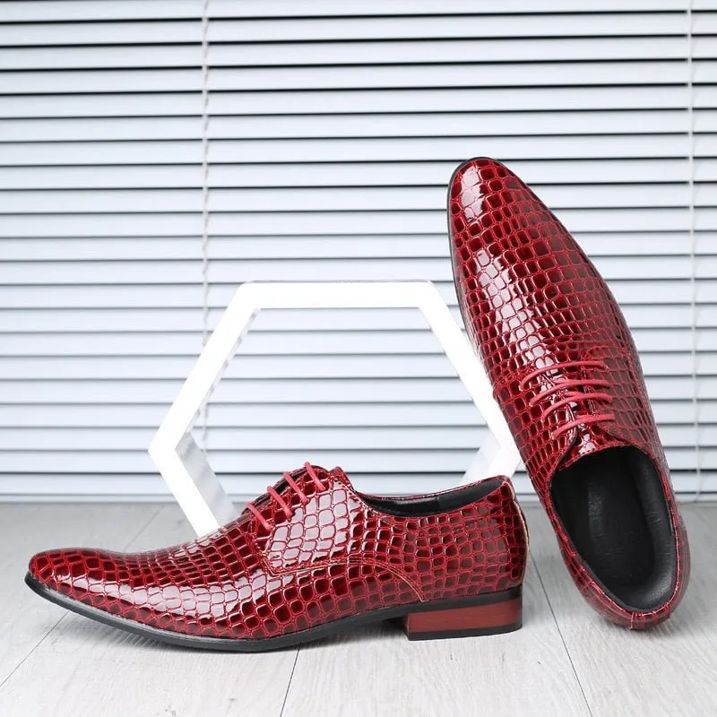 CrocLuxe Exotic Print Pointed Toe Dress Shoes