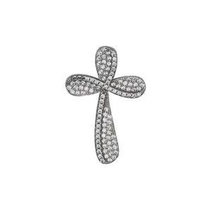 CROSS PENDANT - SILVER AND ZIRCONIA