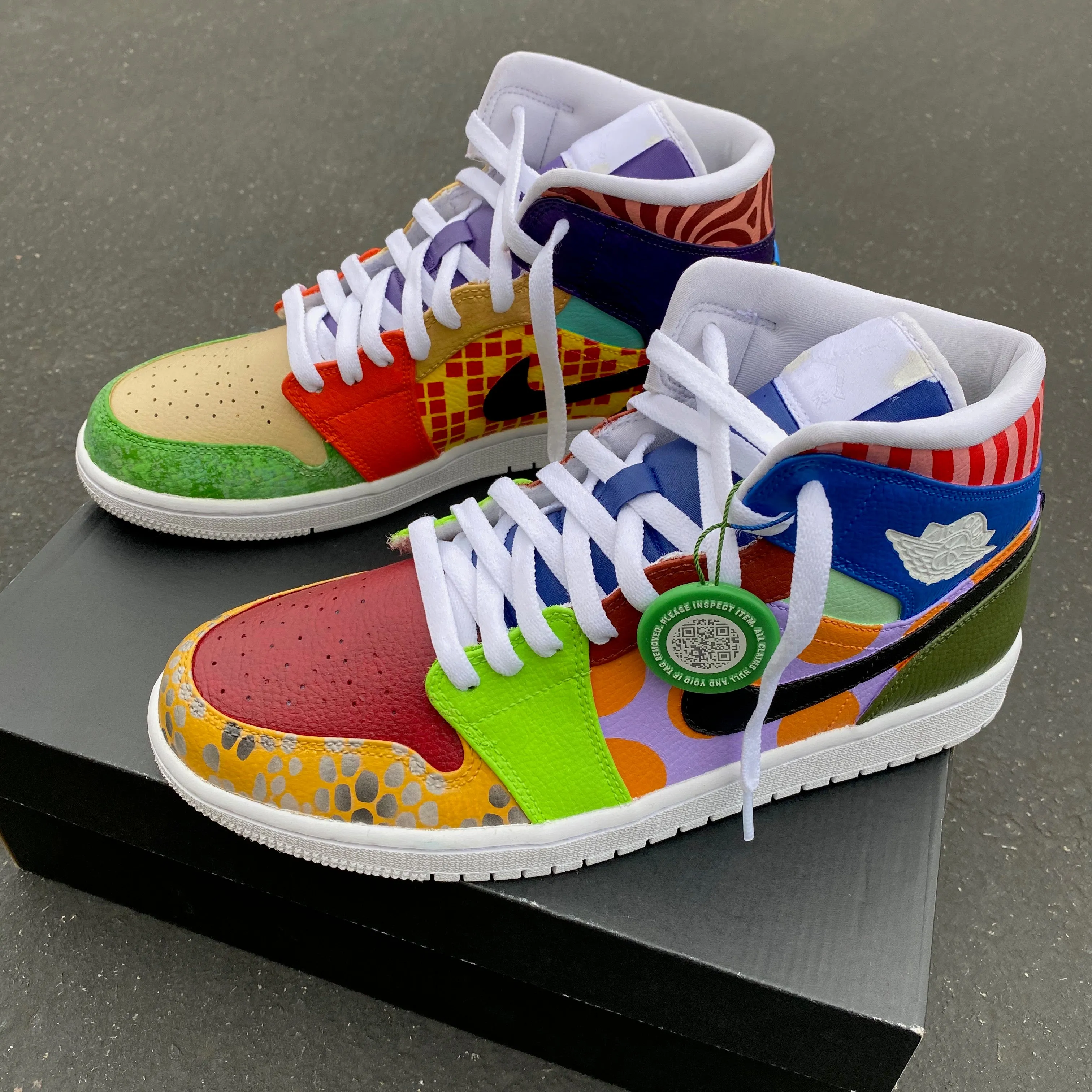 Custom Hand Painted Nike "What the dunk" Air Jordan Mid