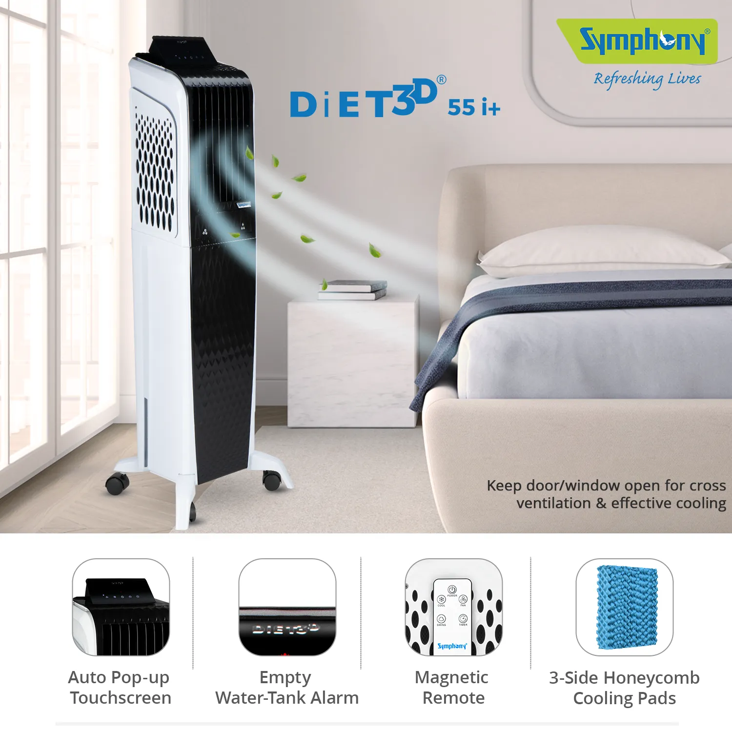 Diet 3D 55i  Air Cooler 55-litres with Full Function Remote