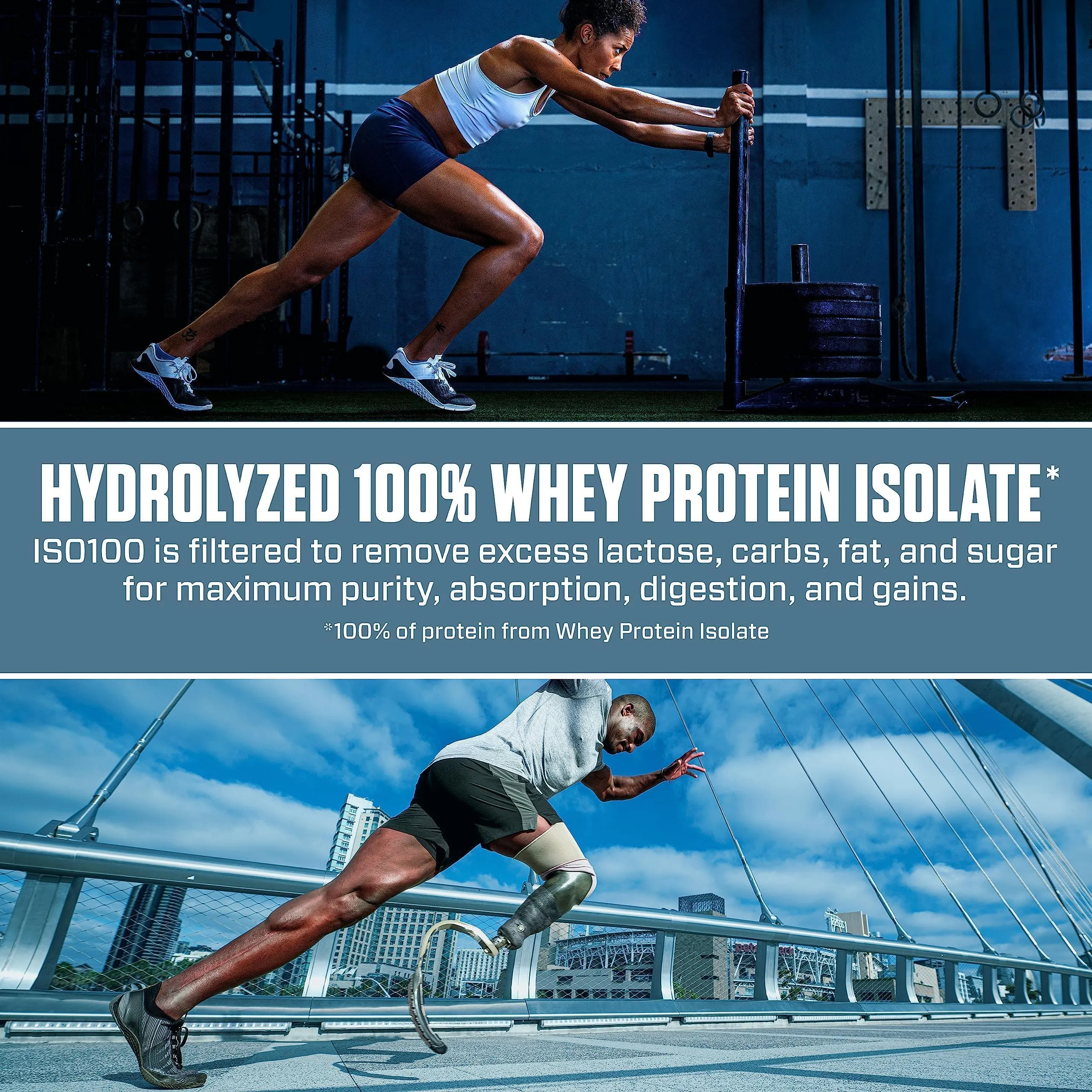 Dymatize Nutrition ISO 100 5 lbs Whey Protein Powder with Hydrolyzed 100% Whey Protein Isolate, Gluten Free, Fast Digestion, Cookies & Cream, 2.26 Kg