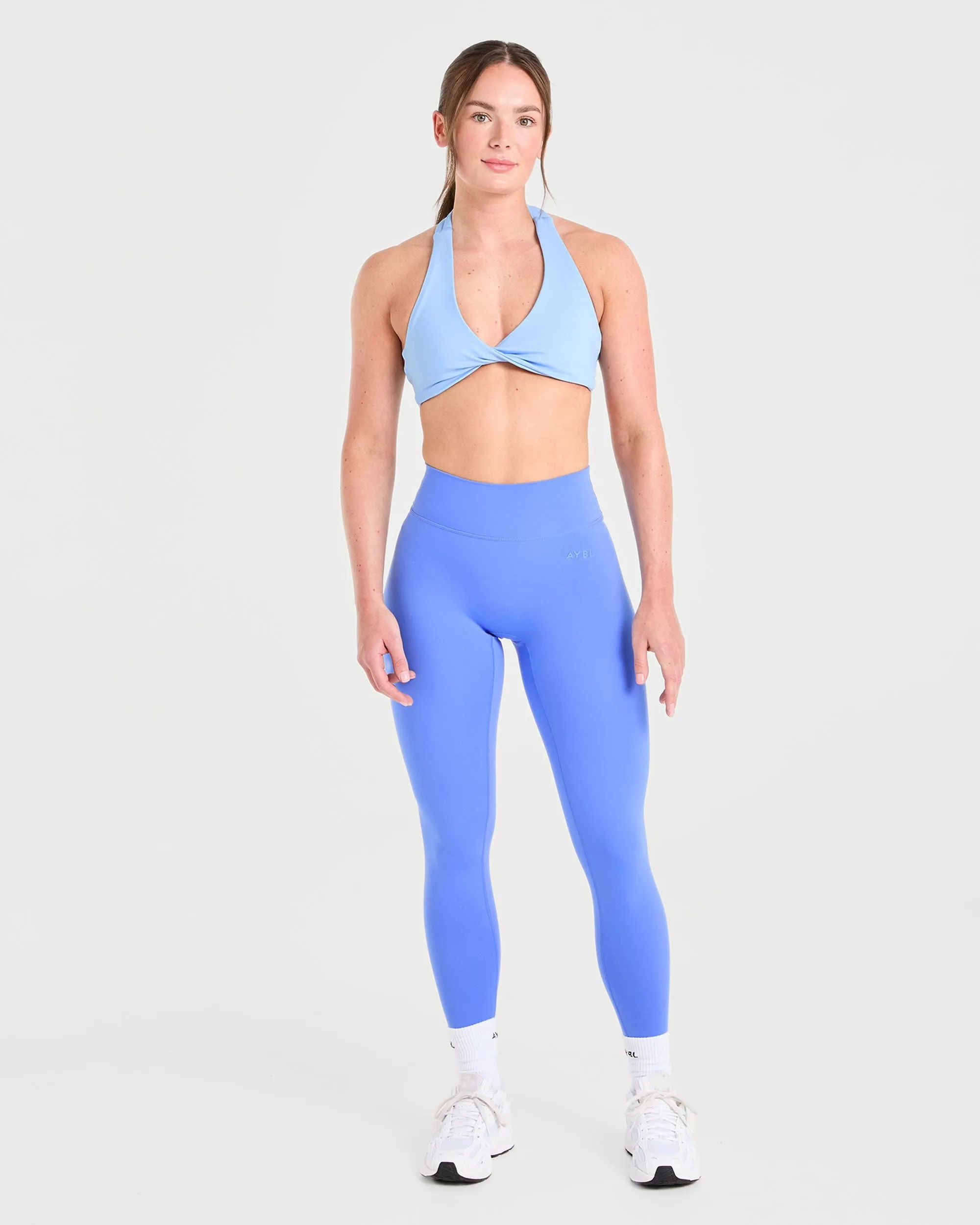 Essential Halterneck Sports Bra - Baby Blue