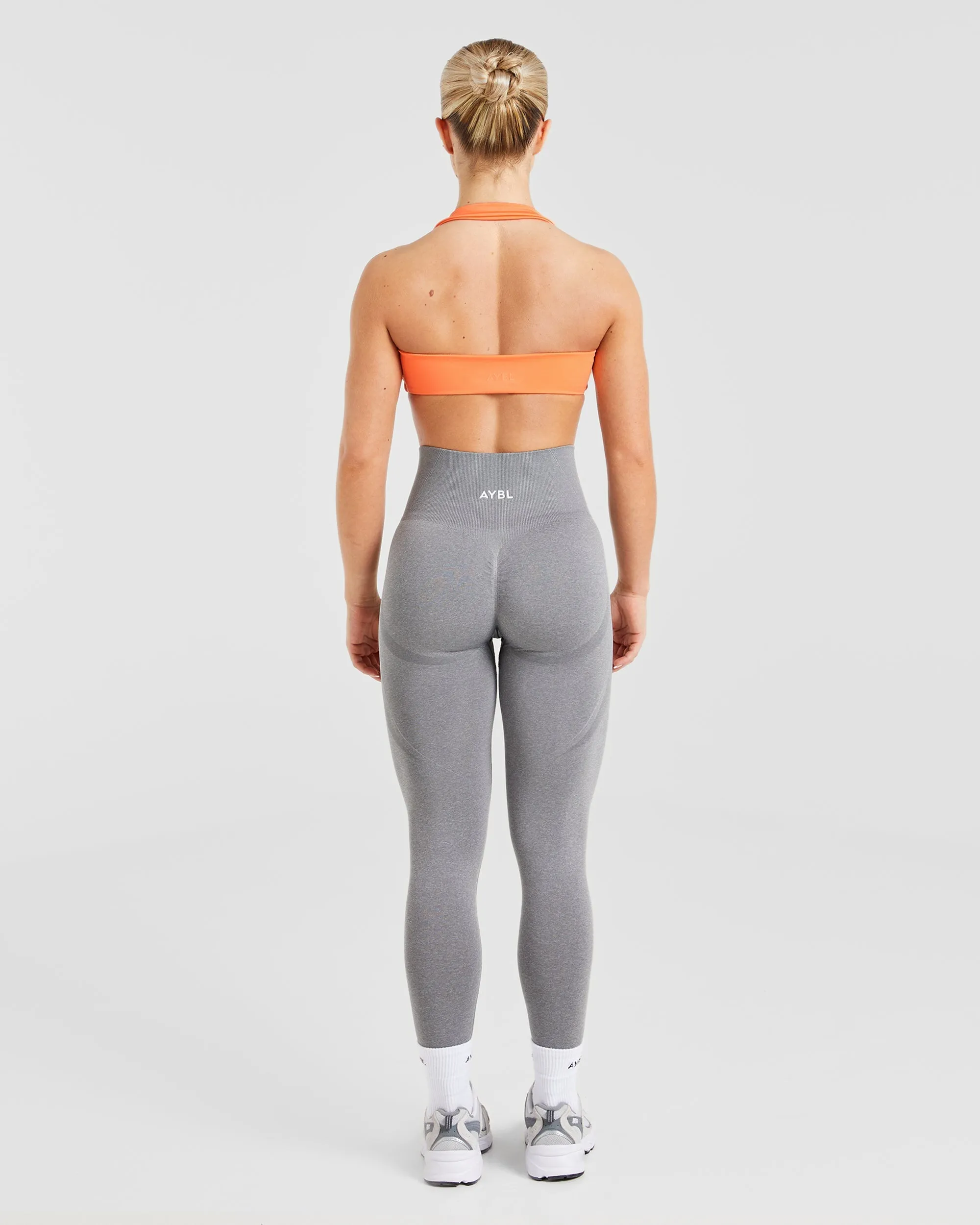 Essential Halterneck Sports Bra - Papaya Orange