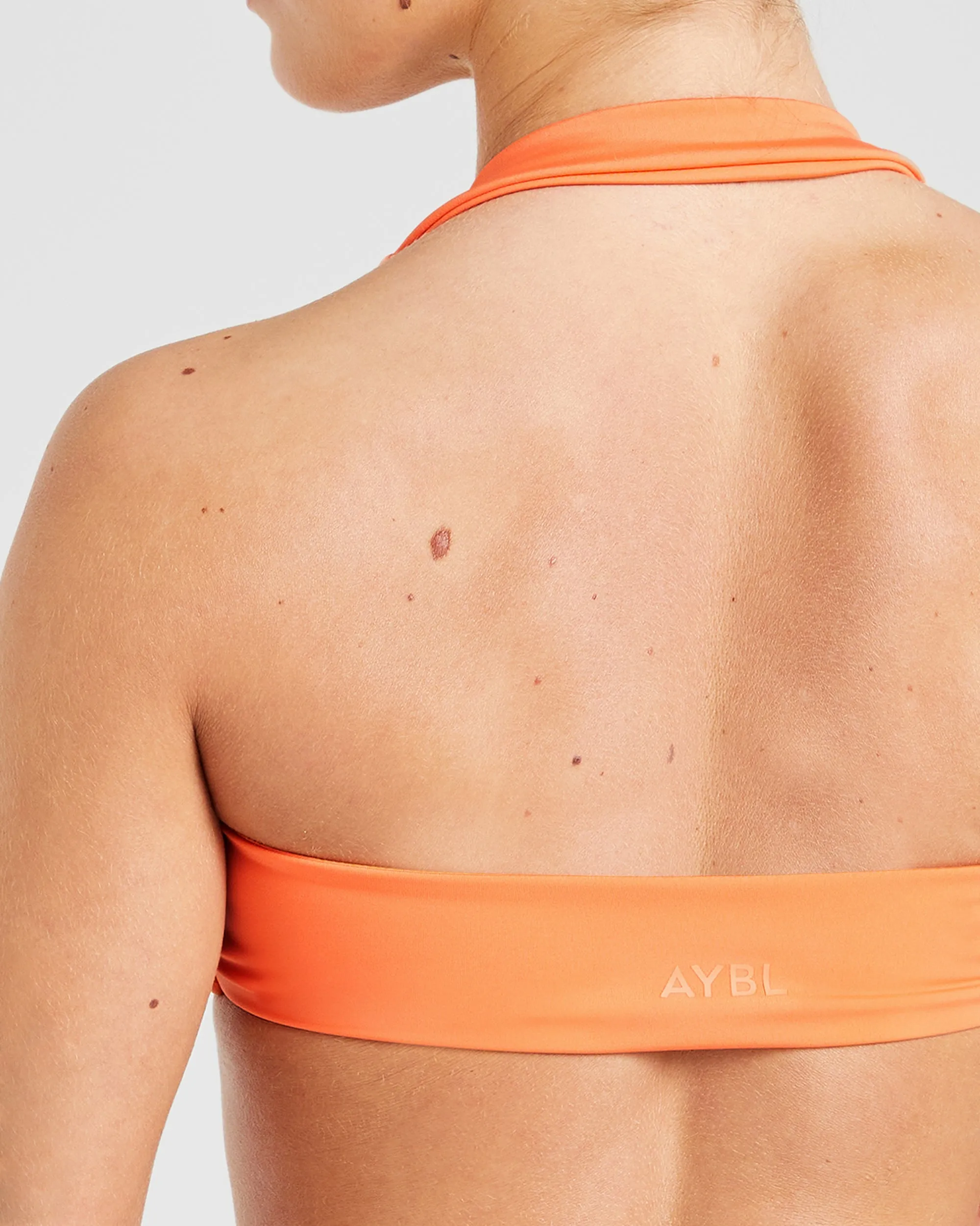 Essential Halterneck Sports Bra - Papaya Orange