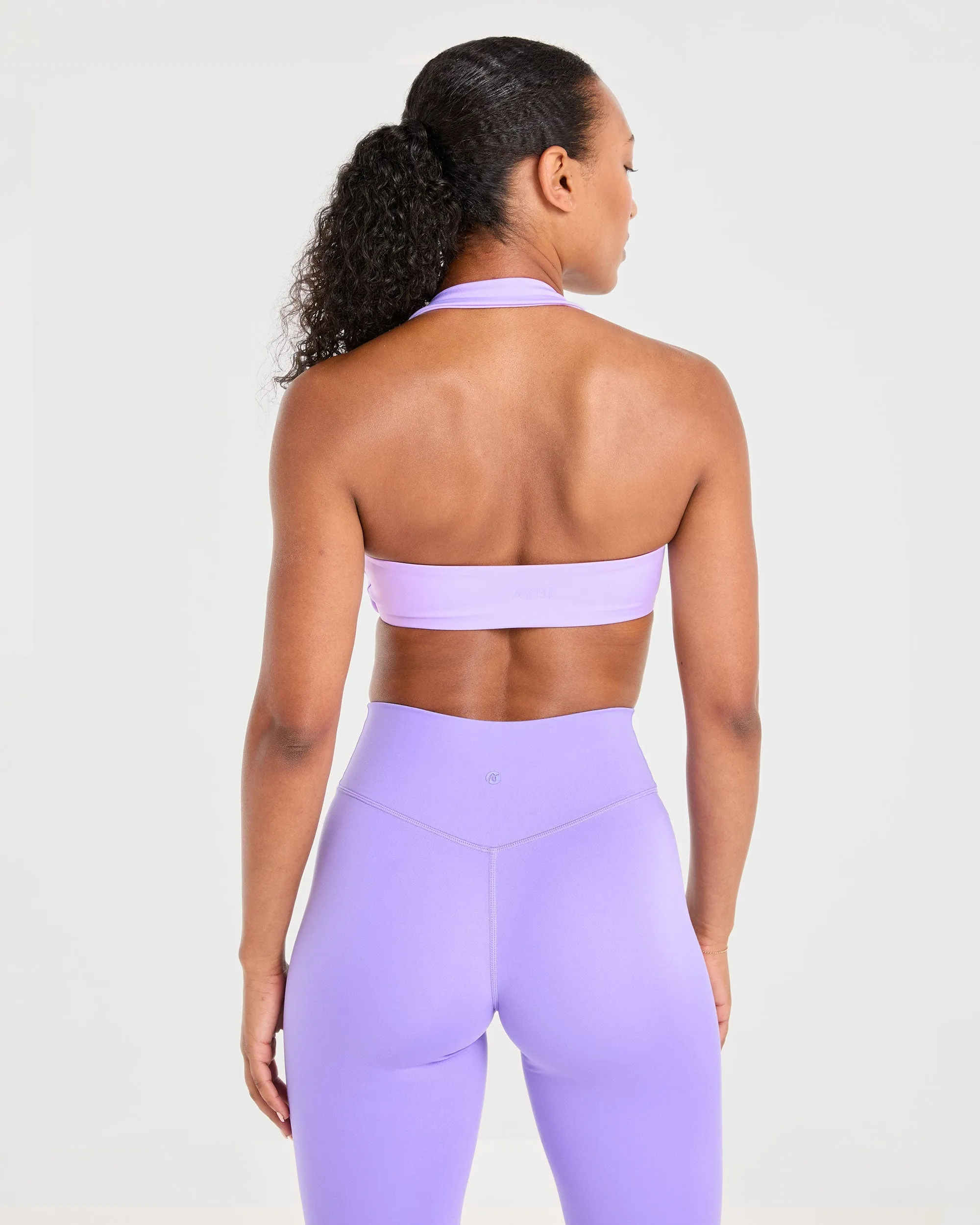 Essential Halterneck Sports Bra - Pastel Purple