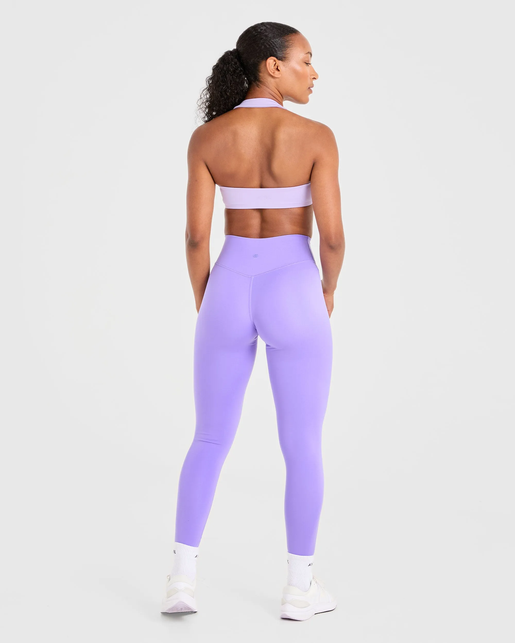 Essential Halterneck Sports Bra - Pastel Purple