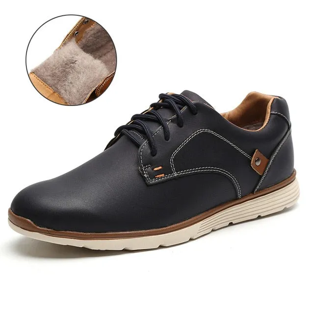 Faux Leather Flat Design Style Lace Up Casual Shoes