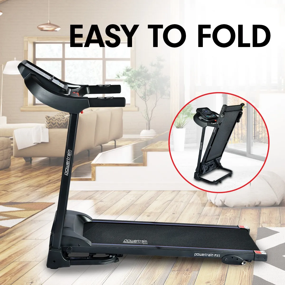 Foldable Home Treadmill with LED Display 1.0 hp Motor