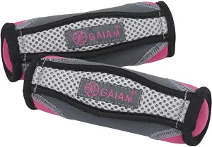 Gaiam Hand Weights for Women & Men Soft Dumbbell Walking Hand Weight Sets with Hand Strap - Walking, Running, Physical Therapy, Aerobics (Available in 2lb and 4lb Sets)