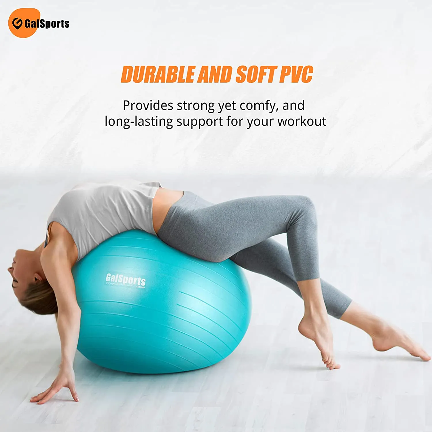 GalSports Exercise Ball (45cm-75cm), Yoga Ball Chair with Quick Pump, Stability Fitness Ball for Core Strength Training & Physical Therapy