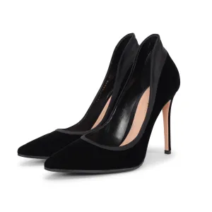 Gianvito Rossi Black Velvet Tuxedo 105 Pumps 40