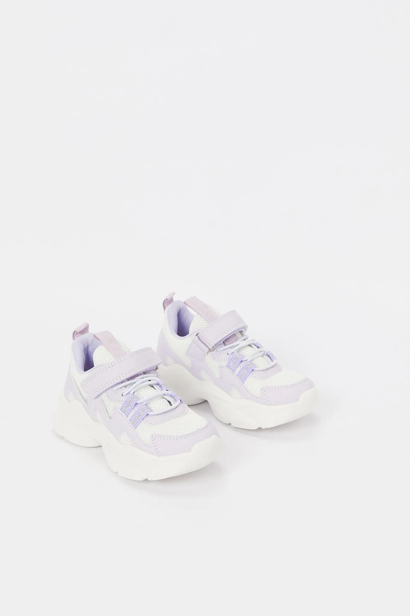 Girls Lilac Velcro Chunky Sneaker