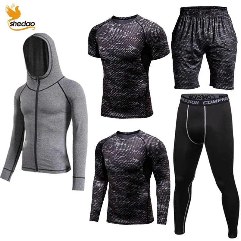 GYM Compression Sportswear for Men's Training Fitness Tights Sport Suit Male Outdoor Running Jogging Sports Tracksuit Dry Fit