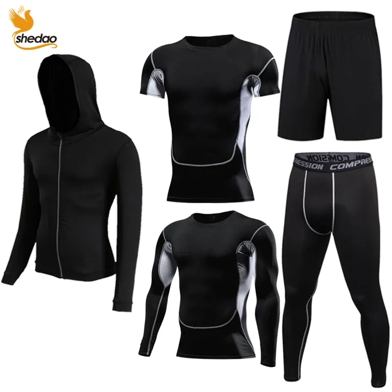 GYM Compression Sportswear for Men's Training Fitness Tights Sport Suit Male Outdoor Running Jogging Sports Tracksuit Dry Fit